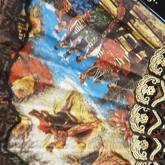 FREE add-on w/$50 purchase Gorgeous Fold Out Fabric & Lace Fan - Picture 3 of 9